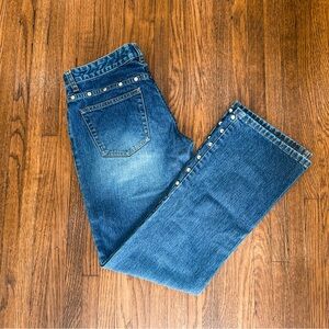 Classic Women's Blue Snap-Trim Jeans